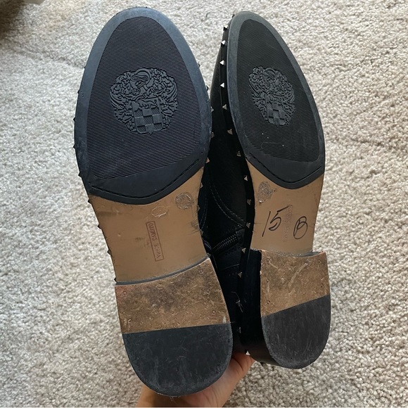 Vince Camuto Talorini Black Leather Studded Ankle Boots - Picture 6 of 6